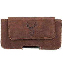 Kabura na pasek skórzana Belt Case - Orzechowy - Jeleń