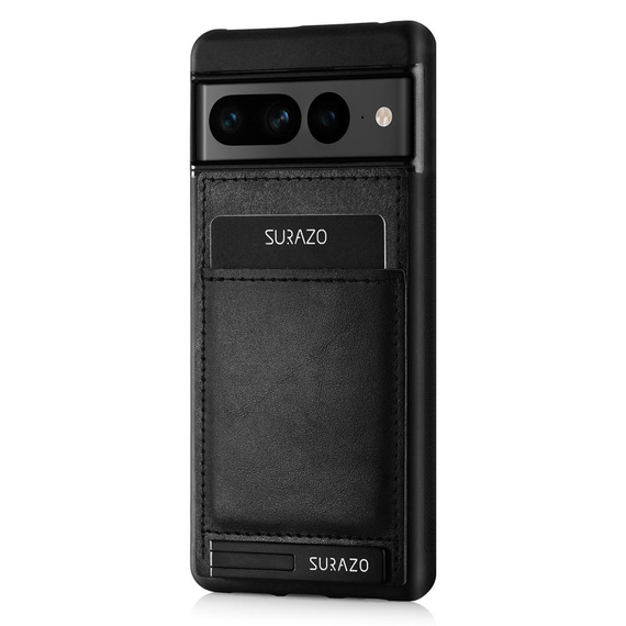 Etui skóra naturalna Back case z podpórką - Costa Czarna - TPU Czarne